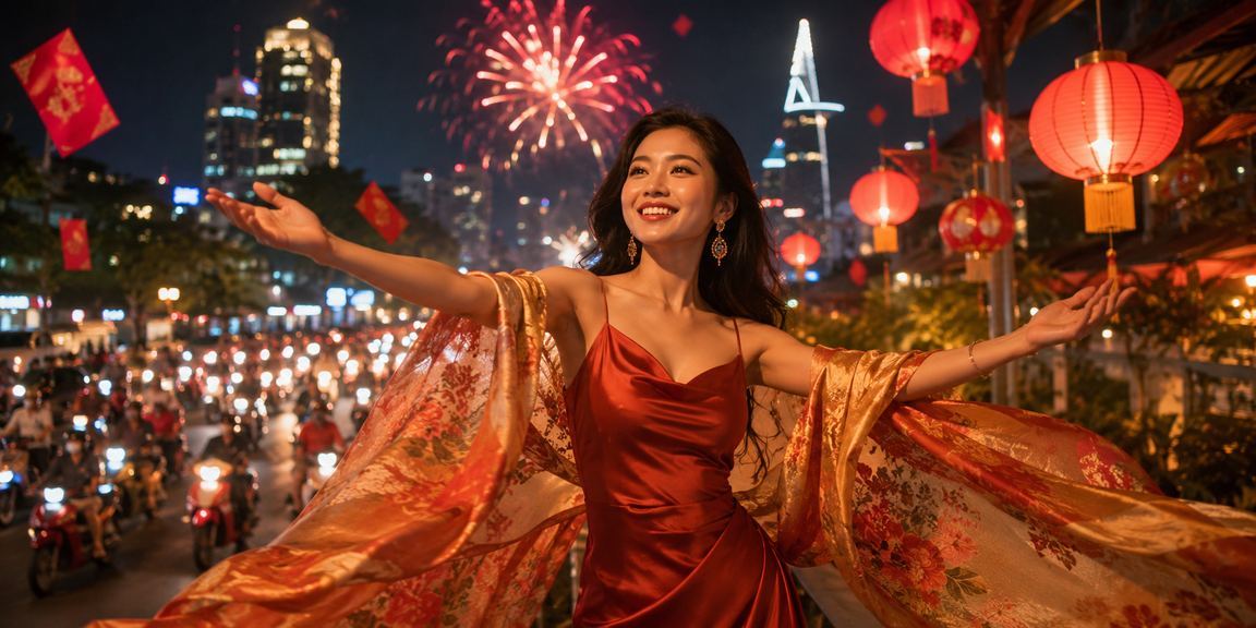 Không khí lễ hội Sài Gòn với phong bì đỏ may mắn – chào mừng thành viên mới st15k